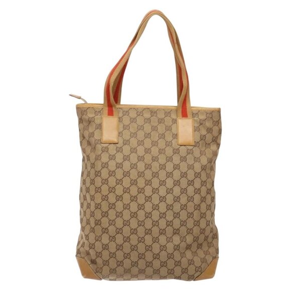 GUCCI GG Canvas Tote Bag Beige Silver 019 0401 Auth - Picture 3 of 16